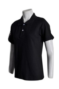 P446 自訂翻領polo衫  設計polo-shirt款式  訂購團體班衫批發商     黑色